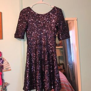 Purple sequin dress